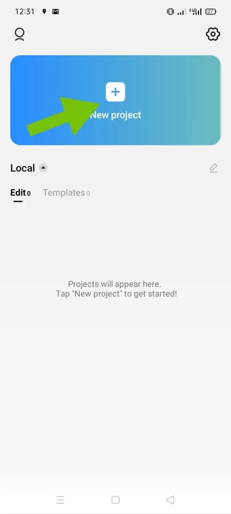 To get started, open up the CapCut app, and then go over to your existing CapCut project or create a new one. I'm just going to create a new project.