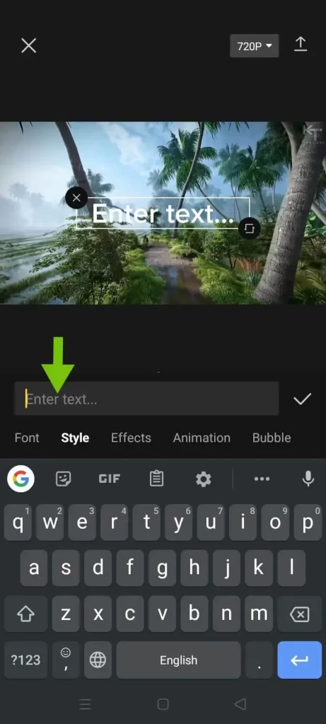 You can write on the "Enter Text" on the video and select color for the text.  